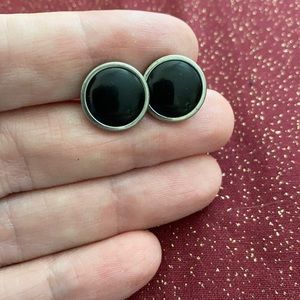 Black and silver cuff links